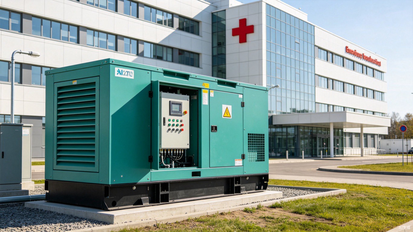 Ghana Accra teaching hospital emergency backup generator - 2x500kVA silent generators with ATS